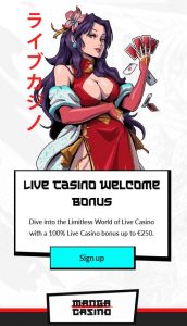 Chat en direct sur la version mobile de Manga Casino